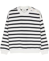 FRAME - Striped Cotton-blend Sweatshirt - Lyst