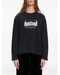 Ann Demeulemeester - Graphic-Print Waffle-Knit T-Shirt - Lyst