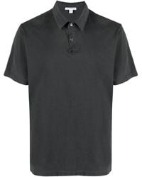 James Perse - Sueded-Jersey Polo Shirt - Lyst