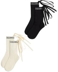 KARL LAGERFELD - Lace-Up Ribbed Socks (Set Of Two) - Lyst
