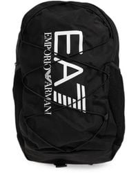EA7 - Mochila Con Logo Estampado Y Cordón Elástico - Lyst