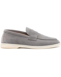 SCAROSSO - Luciano Suede Penny Loafers - Lyst