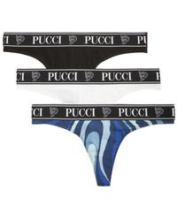 Emilio Pucci - 3er-Set Tangas mit Logo-Print - Lyst