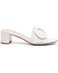 Gianvito Rossi - Decorative Buckle Leather Mules - Lyst