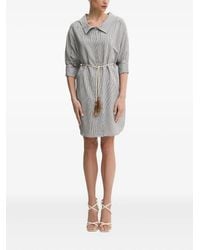 Liu Jo - Striped-Belted Shirt Mini Dress - Lyst