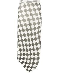 MM6 by Maison Margiela - Checkerboard-Pattern Asymmetric Skirt - Lyst