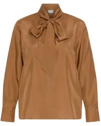 Marella - Tie-Neck Long-Sleeve Blouse - Lyst