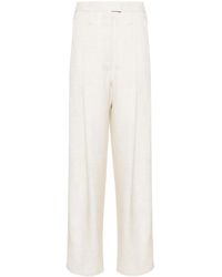 Philosophy Di Lorenzo Serafini - Slub Pleated Straight Trousers - Lyst