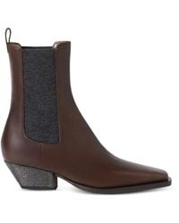 Brunello Cucinelli - Leather Ankle Boots - Lyst