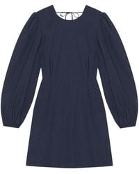 Ganni - Long-Sleeved Open-Back Minidress - Lyst