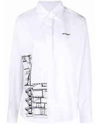 Off-White c/o Virgil Abloh - Graphic-print Long-sleeve Shirt - Lyst