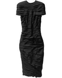 Versace - Draped Envers-Satin Midi Dress - Lyst
