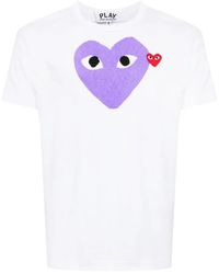 COMME DES GARÇONS PLAY - Signature Heart Motif Cotton T-Shirt - Lyst