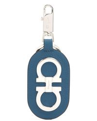 Ferragamo Schlüsselanhänger mit Logo-Schild - Blau