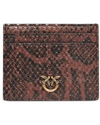 Pinko - Porte-Cartes Love Birds À Effet Peau De Serpent - Lyst