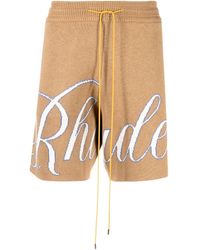 Rhude - Intarsia-knit Logo Shorts - Lyst