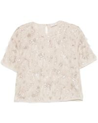 Brunello Cucinelli - Sequin-Embellished Fil-Coupé T-Shirt - Lyst