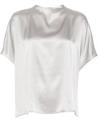 SOLOTRE - Satin-Finish Short-Sleeve Top - Lyst