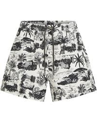 KARL LAGERFELD - Graphic-Print Swim Shorts - Lyst