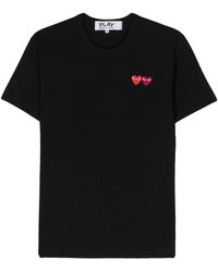 COMME DES GARÇONS PLAY - Double Heart-appliqué T-shirt - Lyst