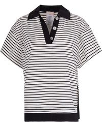 Liu Jo - Striped Embellished Polo Shirt - Lyst
