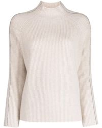 N.Peal Cashmere - Pull Nervuré À Col Cheminée - Lyst