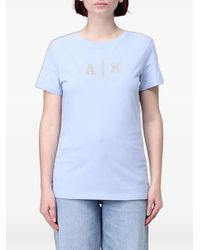 ARMANI EXCHANGE - Rhinestone-Embellished T-Shirt - Lyst