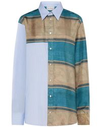 Pierre Louis Mascia - Alomhi Patchwork Striped Shirt - Lyst