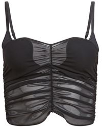 Fleur du Mal - Ruched-Detail Cropped Top - Lyst