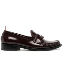 Thom Browne - Soft Spazzolato Leather Sole Pleated Varsity Loafers - Lyst