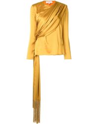 SemSem Draped Silk Blouse - Yellow