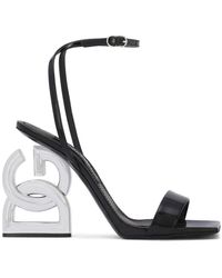 Dolce & Gabbana - 3.5 Dg Logo Patent Sandal - Lyst