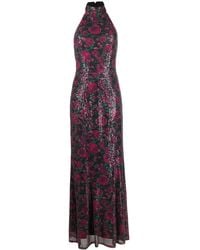 ROTATE BIRGER CHRISTENSEN - Rose-Pattern Sequin Maxi Dress - Lyst