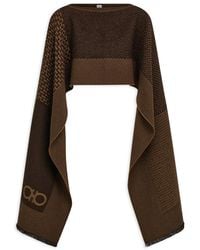 Ferragamo - Jacquard Wool Cape - Lyst