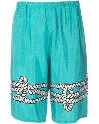 Amir Slama - X Mahaslama Graphic-print Silk Bermuda Shorts - Lyst