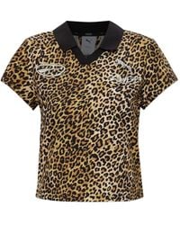 PUMA - Collared Animal Print Top - Lyst