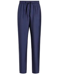 Dolce & Gabbana - Dg Essentials Logo-Embroidered Silk Trousers - Lyst