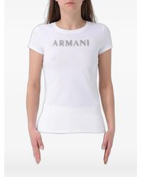 ARMANI EXCHANGE - Rhinestone-Logo T-Shirt - Lyst