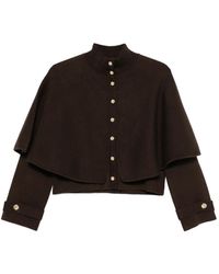 Maje - Cape-Overlay Button-Up Cardigan - Lyst