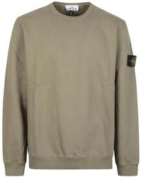 Stone Island - 6100049 Brushed Organic-Cotton Fleece Sweatshirt - Lyst