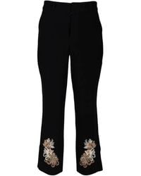 Cinq À Sept - Kerry Floral-Embroidered Trousers - Lyst
