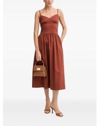 Morgan - Bow-Detail Pleated Midi Dress - Lyst