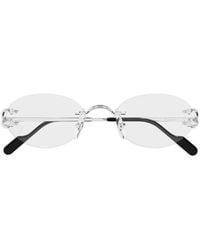 Cartier - Lunettes De Soleil À Monture Ovale - Lyst
