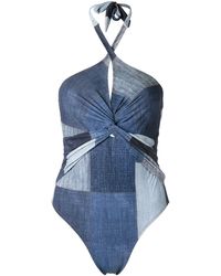 Amir Slama Bañador a paneles - Azul