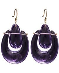 Ten Thousand Things - 18kt Yellow Gold Small O'keeffe Amethyst Earrings - Lyst
