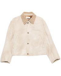 6397 - Veste Boutonnée À Col En Velours Côtelé - Lyst