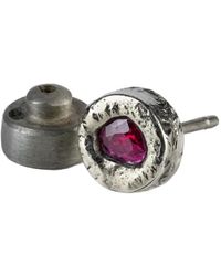 Parts Of 4 - Pendiente Stud en plata de ley con rubí - Lyst
