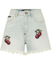 Philipp Plein - Denim Shorts Cherries - Lyst