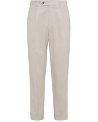 Brunello Cucinelli - Pleated Tailored Trousers - Lyst