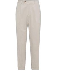 Brunello Cucinelli - Pantaloni Sartoriali Con Pieghe - Lyst